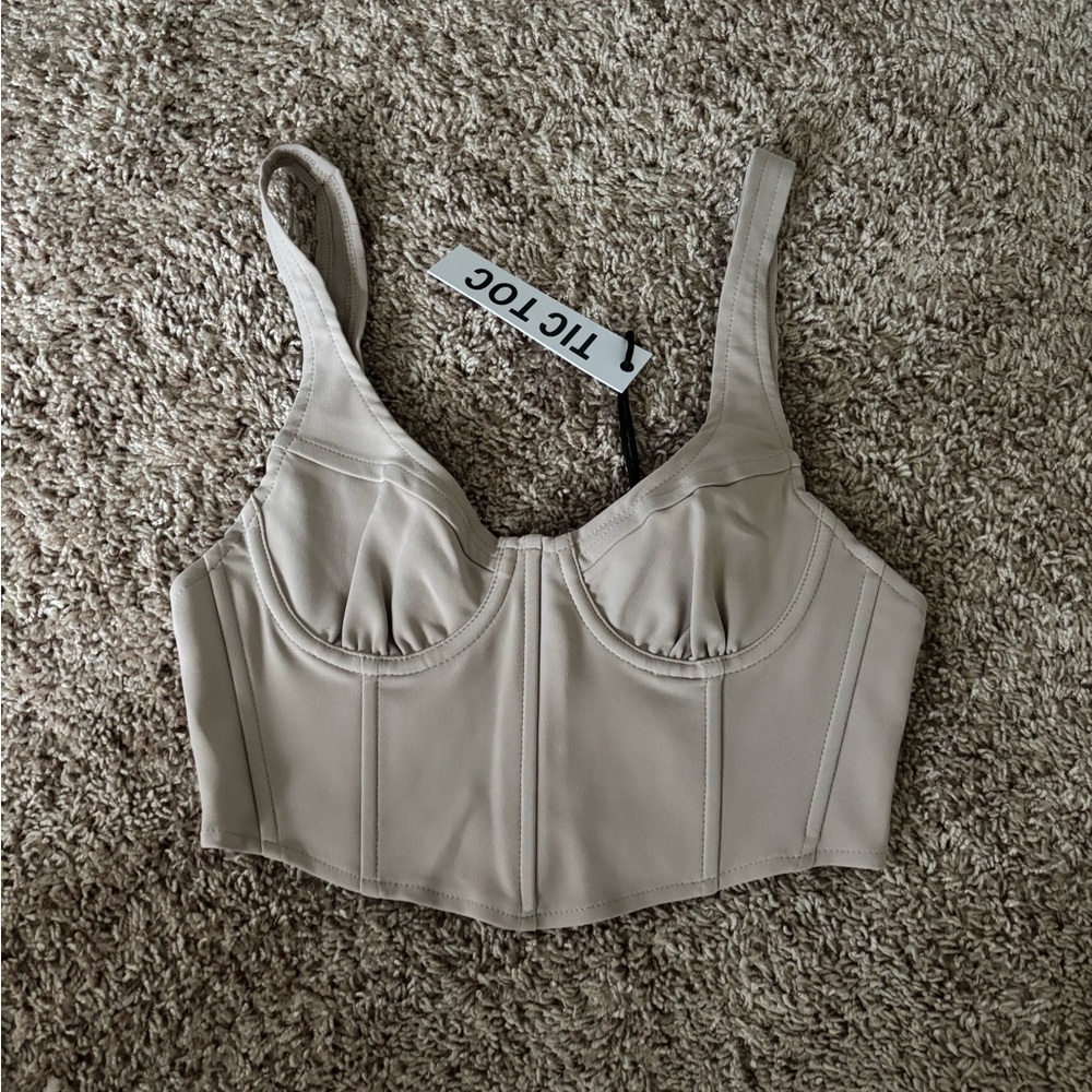 Tictoc Beige Bustier Top